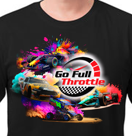 Go Full Throttle Motorsports Nation BLACK T-shirt